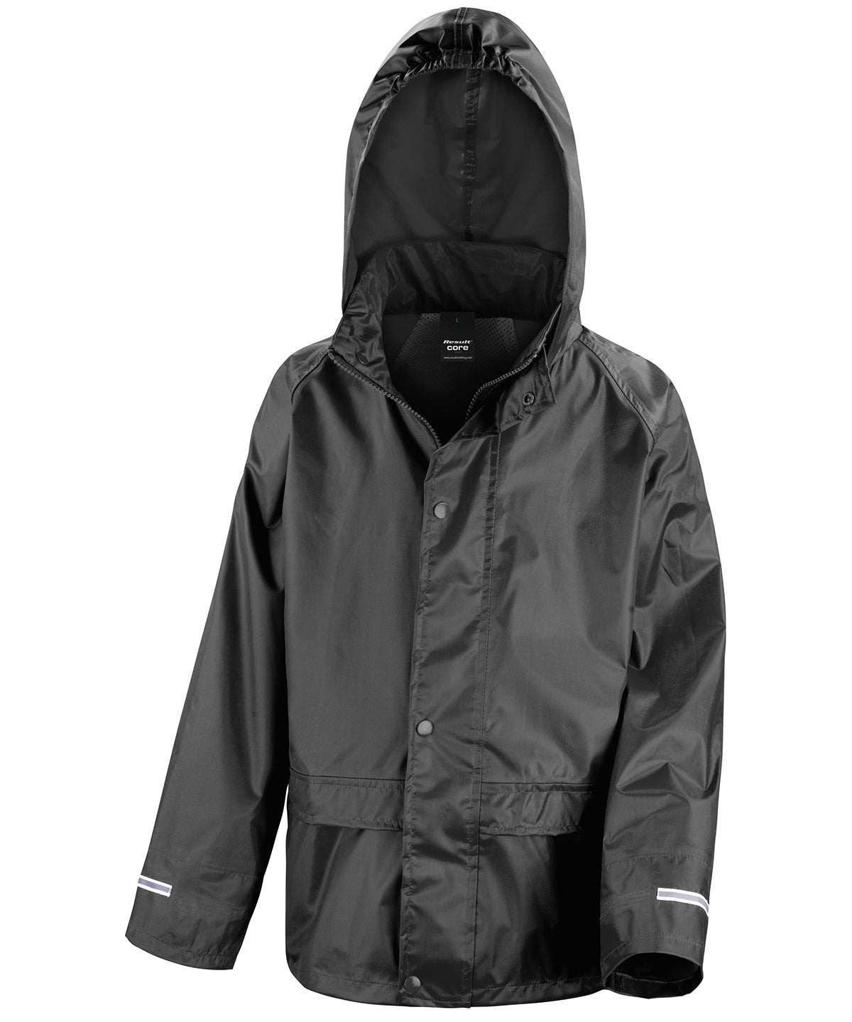 Kids Custom Printed or Embroidered Waterproof Jacket in Black