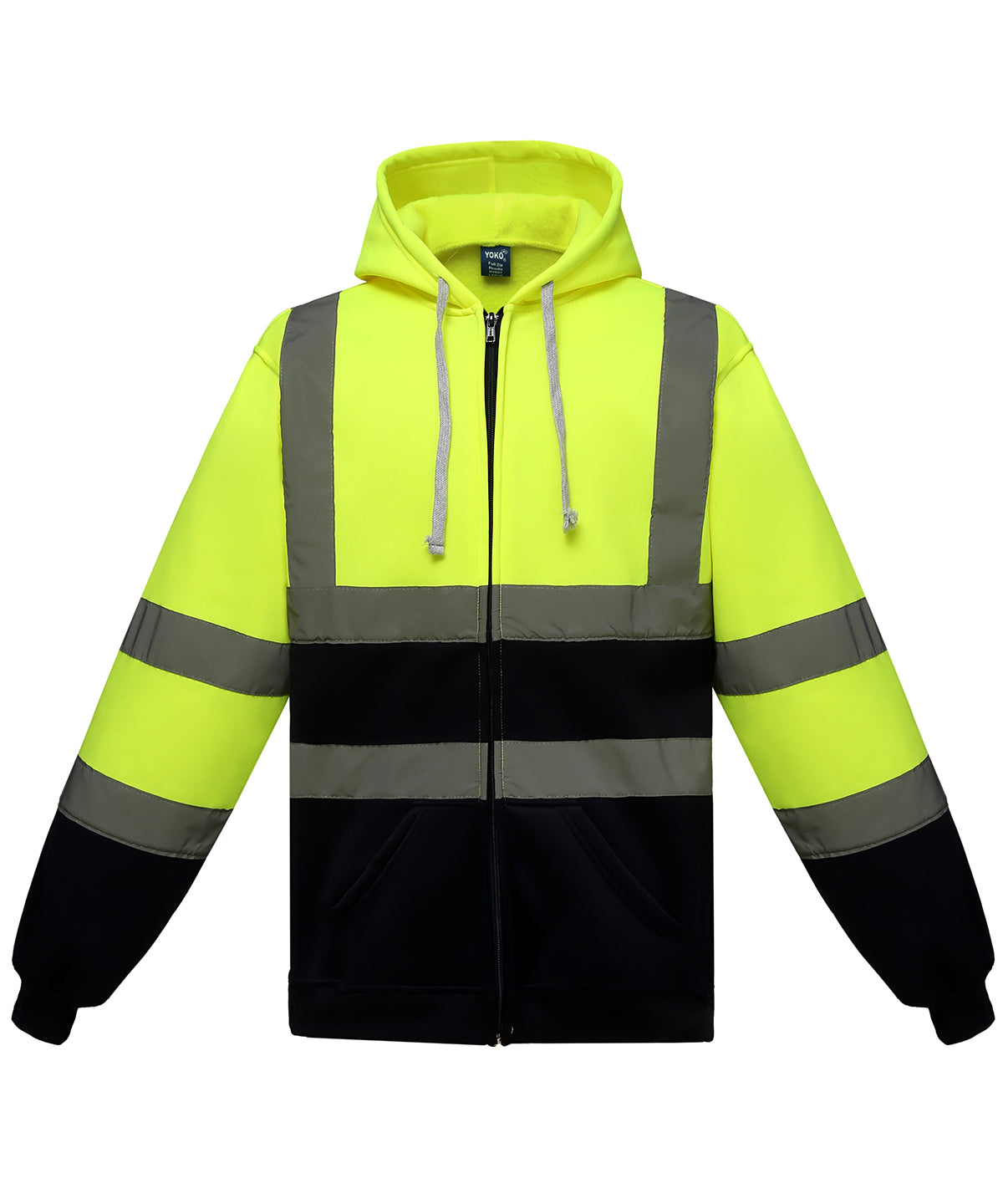 Unisex Custom Printed or Embroidered Hi-Vis Performance Zip-Up Hoodie