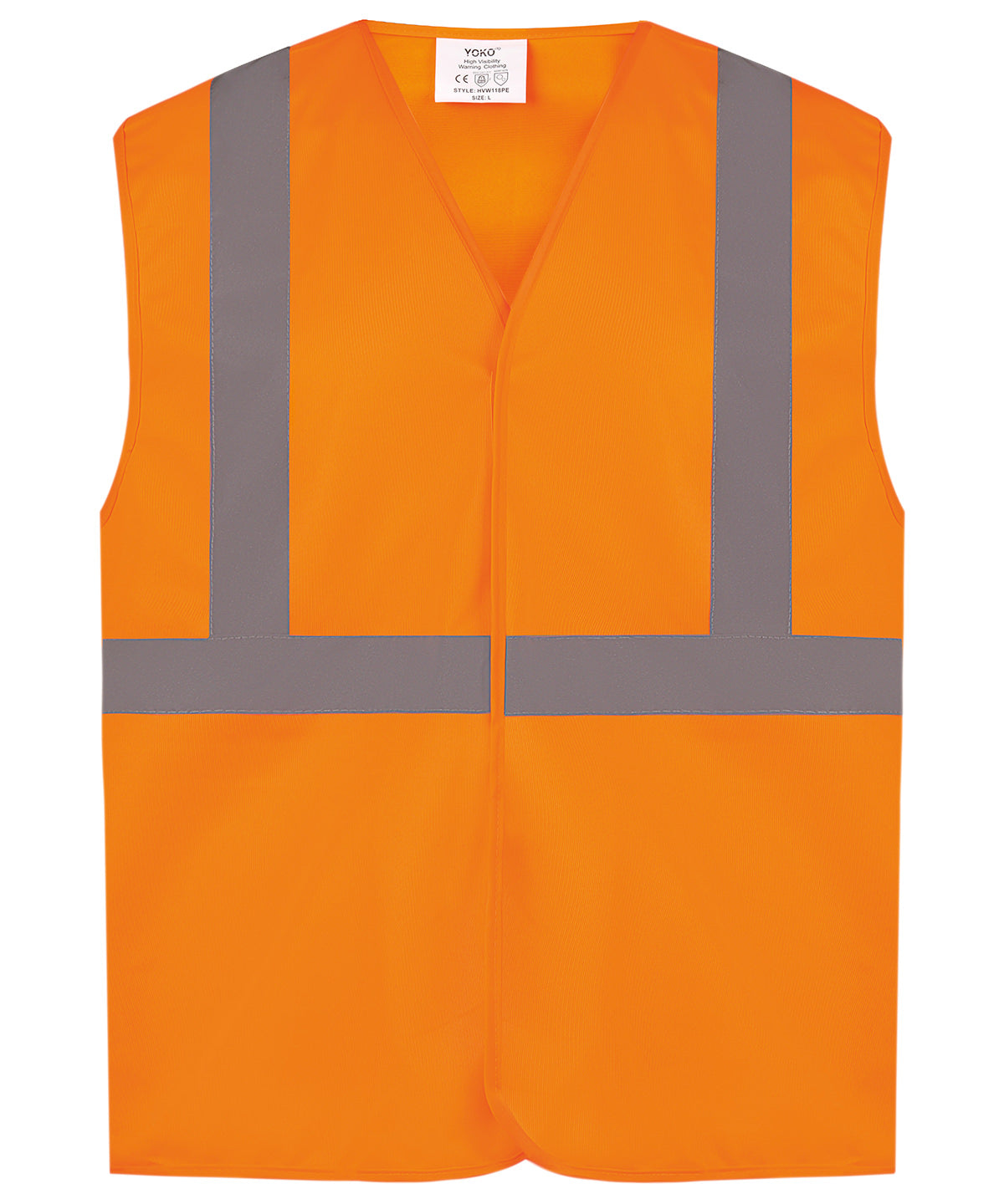 Orange hi-vis railway waistcoat class 2 (hvw118pe) front view