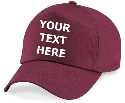 Personalised Baseball Cap Embroidered Custom Printed Hat Unisex Mens Ladies