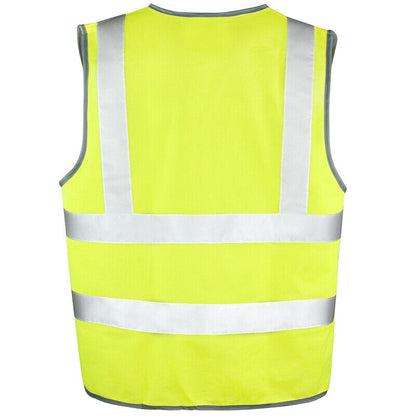 Personalised Hi Vis Vest Jacket Safety Waistcoat Custom Printed Adults Hi Viz
