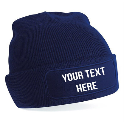 Personalised Beanie Hat Custom Printed Winter Workwear Woolly Hat Mens Ladies