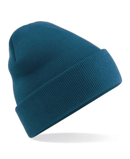 Personalised Embroidered Beanie Hat Custom Cuffed Winter Woolly Hat Mens Womens