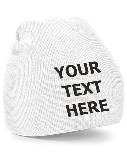Personalised Embroidered Beanie Hat Pullover Custom Printed Workwear Wooley Hat