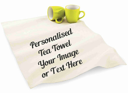 Personalised Photo Tea Towel Birthday Gift Picture Kitchen Dish Cloth Cotton