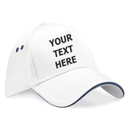 Personalised Embroidered Baseball Cap Contrast Custom Printed Hat Mens Ladies