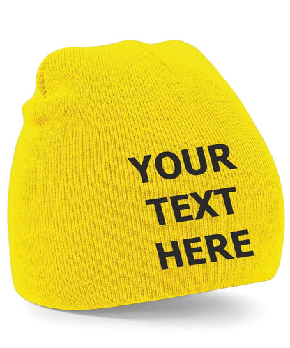 Personalised Embroidered Beanie Hat Pullover Custom Printed Workwear Wooley Hat