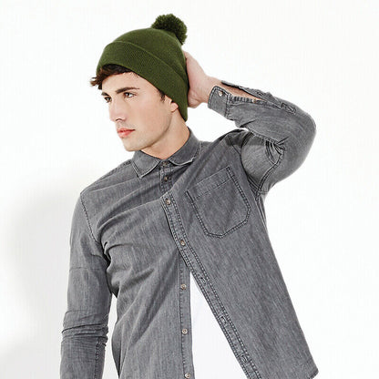Personalised Beanie Hat Embroidered Bobble Hat Winter Pom Pom Pullover Wooley