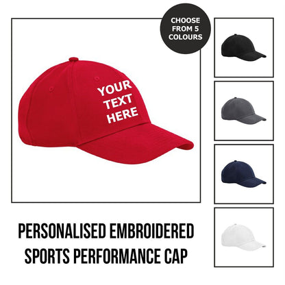 Personalised Embroidered Baseball Cap Sports Hat Custom Mens Ladies Unisex