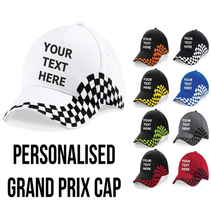 Personalised Embroidered Baseball Cap Grand Prix Racing Custom Printed Hat Unise