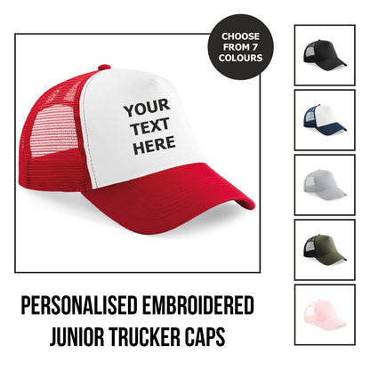 Personalised Embroidered Trucker Cap Junior Snapback Baseball Cap Boys Girls