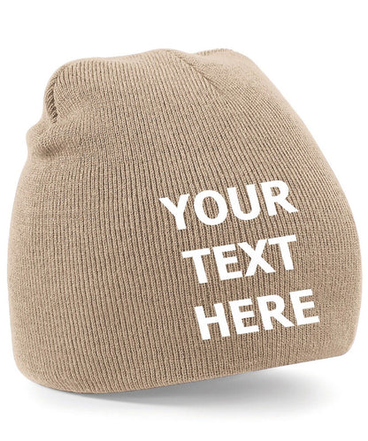 Personalised Embroidered Beanie Hat Pullover Custom Printed Workwear Wooley Hat