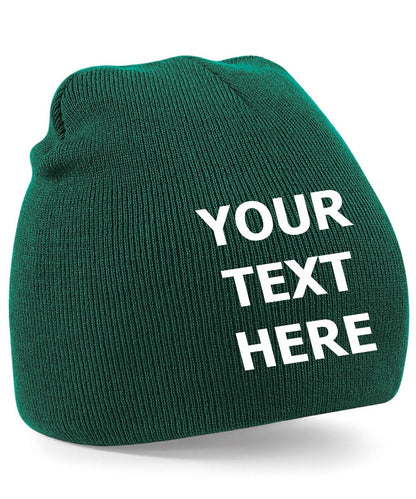Personalised Embroidered Beanie Hat Pullover Custom Printed Workwear Wooley Hat