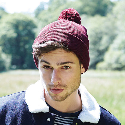 Personalised Beanie Hat Embroidered Bobble Hat Winter Pom Pom Pullover Wooley