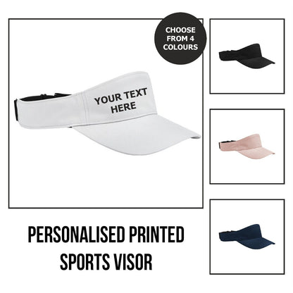 Personalised Sports Visor Custom Printed Headband Sweatband Unisex Mens Ladies