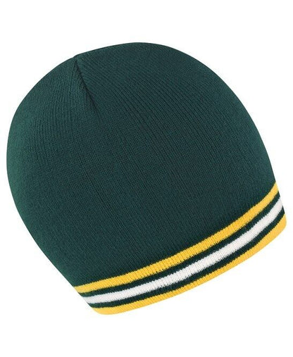Personalised Embroidered Beanie Hat Workwear Two Tone Custom Winter Woolly Hat