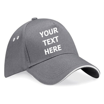 Personalised Embroidered Baseball Cap Contrast Custom Printed Hat Mens Ladies