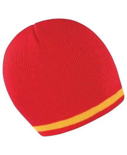 Personalised Embroidered Beanie Hat Workwear Two Tone Custom Winter Woolly Hat