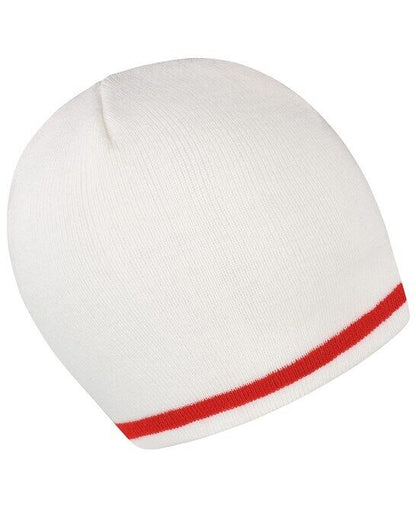 Personalised Embroidered Beanie Hat Workwear Two Tone Custom Winter Woolly Hat