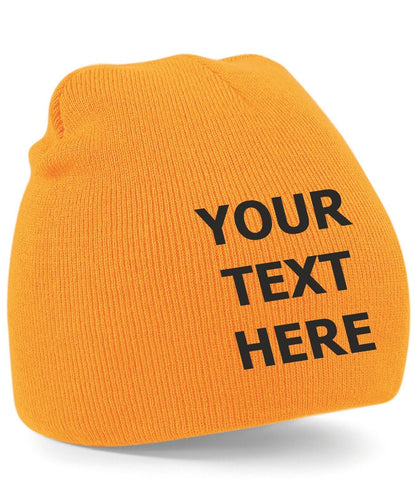 Personalised Embroidered Beanie Hat Pullover Custom Printed Workwear Wooley Hat