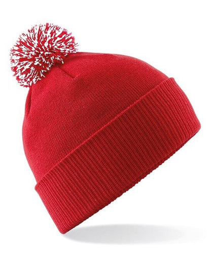Personalised Beanie Hat Embroidered Woolly Bobble Hat Winter Pom Pom Headwear