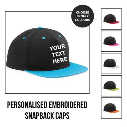 Personalised Embroidered Snapback Cap Custom Contrast Baseball Cap Hat Unisex