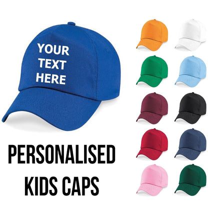 Personalised Kids Baseball Cap Embroidered Custom Printed Hat Unisex Childs Hat