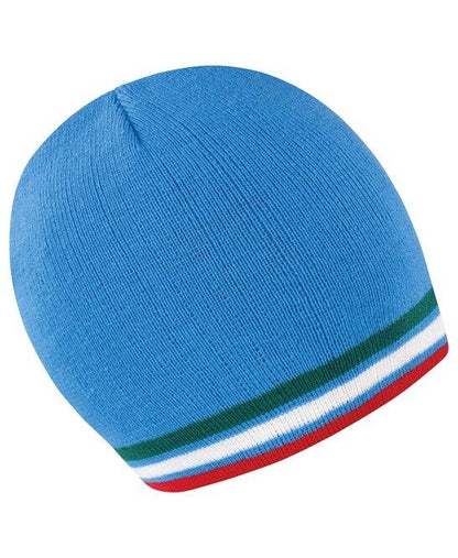 Personalised Embroidered Beanie Hat Workwear Two Tone Custom Winter Woolly Hat