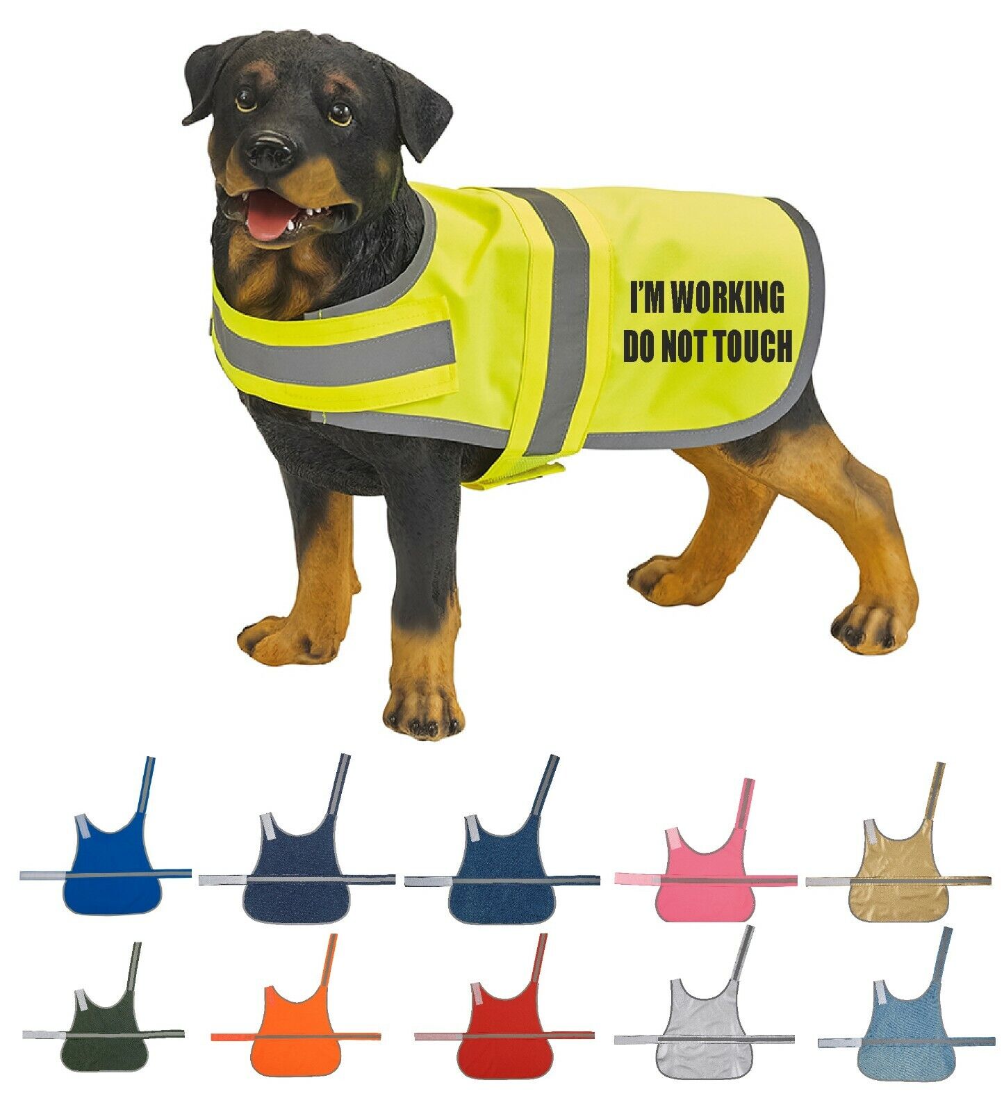 I'm Working Do Not Printed High Vis Hi Viz Dog Pet Safety Vest Reflective Coat 