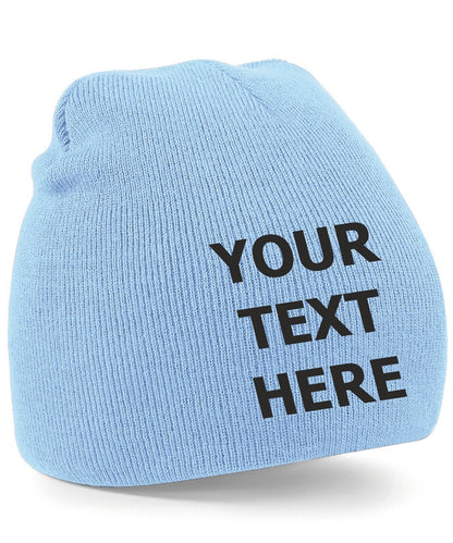 Personalised Embroidered Beanie Hat Pullover Custom Printed Workwear Wooley Hat