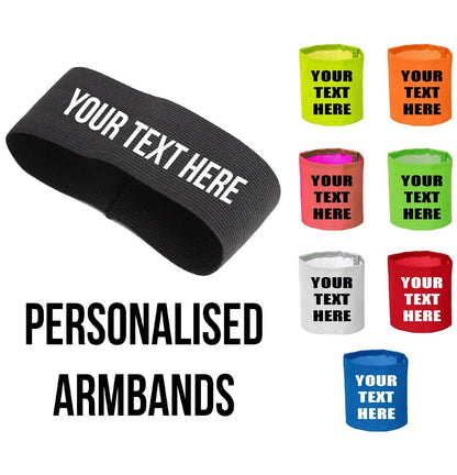 Personalised Captains Armband Custom Printed Hi Vis High Viz Football Sports 