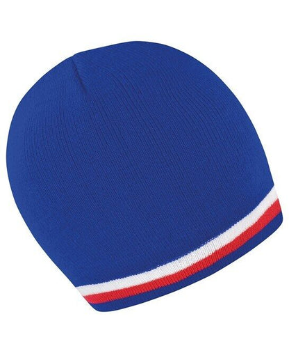 Personalised Embroidered Beanie Hat Workwear Two Tone Custom Winter Woolly Hat