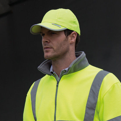 Personalised Hi Vis Baseball Cap Embroidered Custom Printed Workwear Hat Unisex 