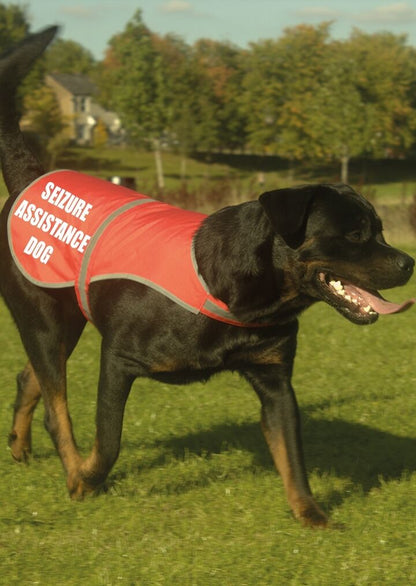 Seizure Assistance Dog Coat High Vis Vest Printed Pet Safety Reflective Hi Viz