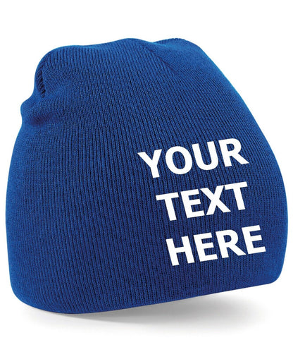 Personalised Embroidered Beanie Hat Pullover Custom Printed Workwear Wooley Hat