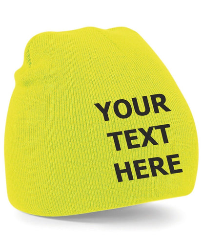 Personalised Embroidered Beanie Hat Pullover Custom Printed Workwear Wooley Hat