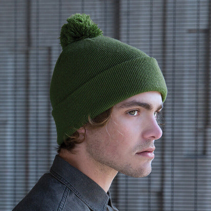 Personalised Beanie Hat Embroidered Bobble Hat Winter Pom Pom Pullover Wooley