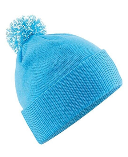 Personalised Beanie Hat Embroidered Woolly Bobble Hat Winter Pom Pom Headwear