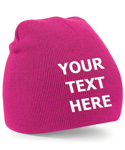 Personalised Embroidered Beanie Hat Pullover Custom Printed Workwear Wooley Hat