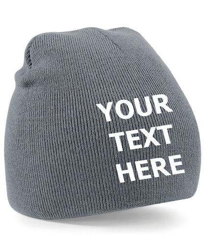 Personalised Embroidered Beanie Hat Pullover Custom Printed Workwear Wooley Hat