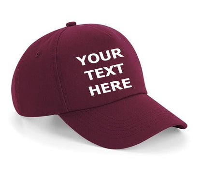 Personalised Baseball Cap Custom Embroidered Hat Printed Logo Dad Mens Womens