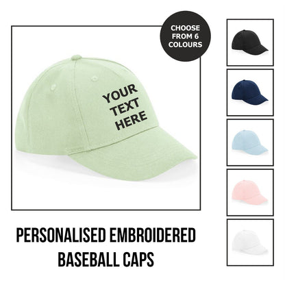 Personalised Embroidered Baseball Cap Junior Printed Hat Boys Girls Kids Hat