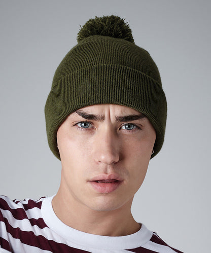 Personalised Beanie Hat Embroidered Bobble Hat Winter Pom Pom Pullover Wooley