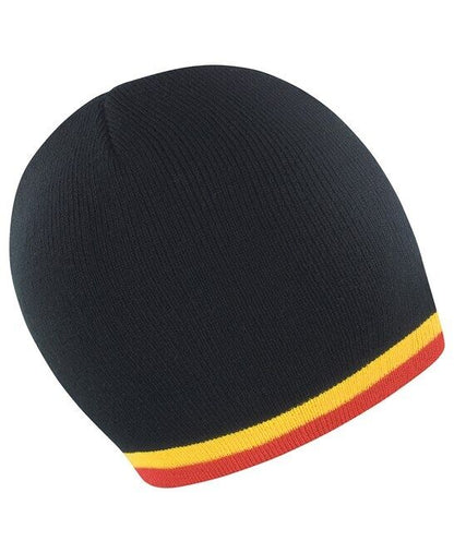 Personalised Embroidered Beanie Hat Workwear Two Tone Custom Winter Woolly Hat