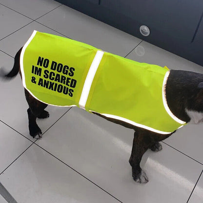 Personalised High Vis Dog Coat Custom Printed Hi Viz Pet Safety Vest Reflective 