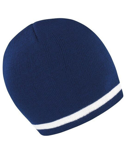 Personalised Embroidered Beanie Hat Workwear Two Tone Custom Winter Woolly Hat