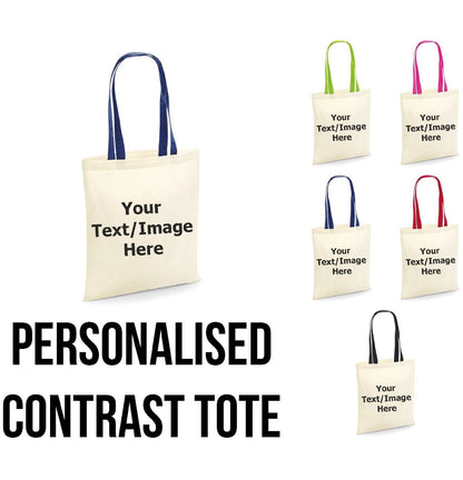 Personalised Tote Bag Shopping Text Photo Printed Shopper Custom Canvas Handbag
