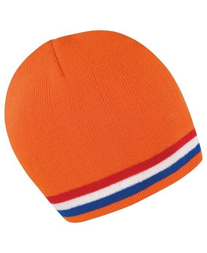 Personalised Embroidered Beanie Hat Workwear Two Tone Custom Winter Woolly Hat