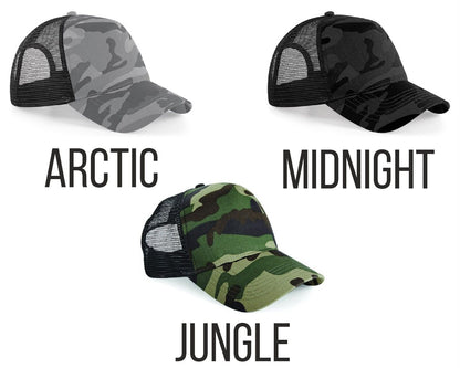 Personalised Snapback Trucker Hat Camo Cap Half Mesh Baseball Cap Mens Womens