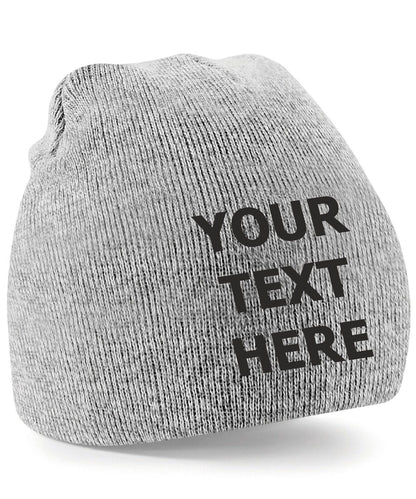 Personalised Embroidered Beanie Hat Pullover Custom Printed Workwear Wooley Hat